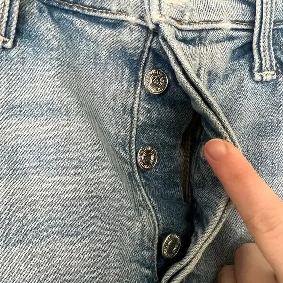 Mother x Carolyn Murphy Distressed Patchwork Tomcat Ankle Undone Jeans Size 27 - Picture 6 of 16